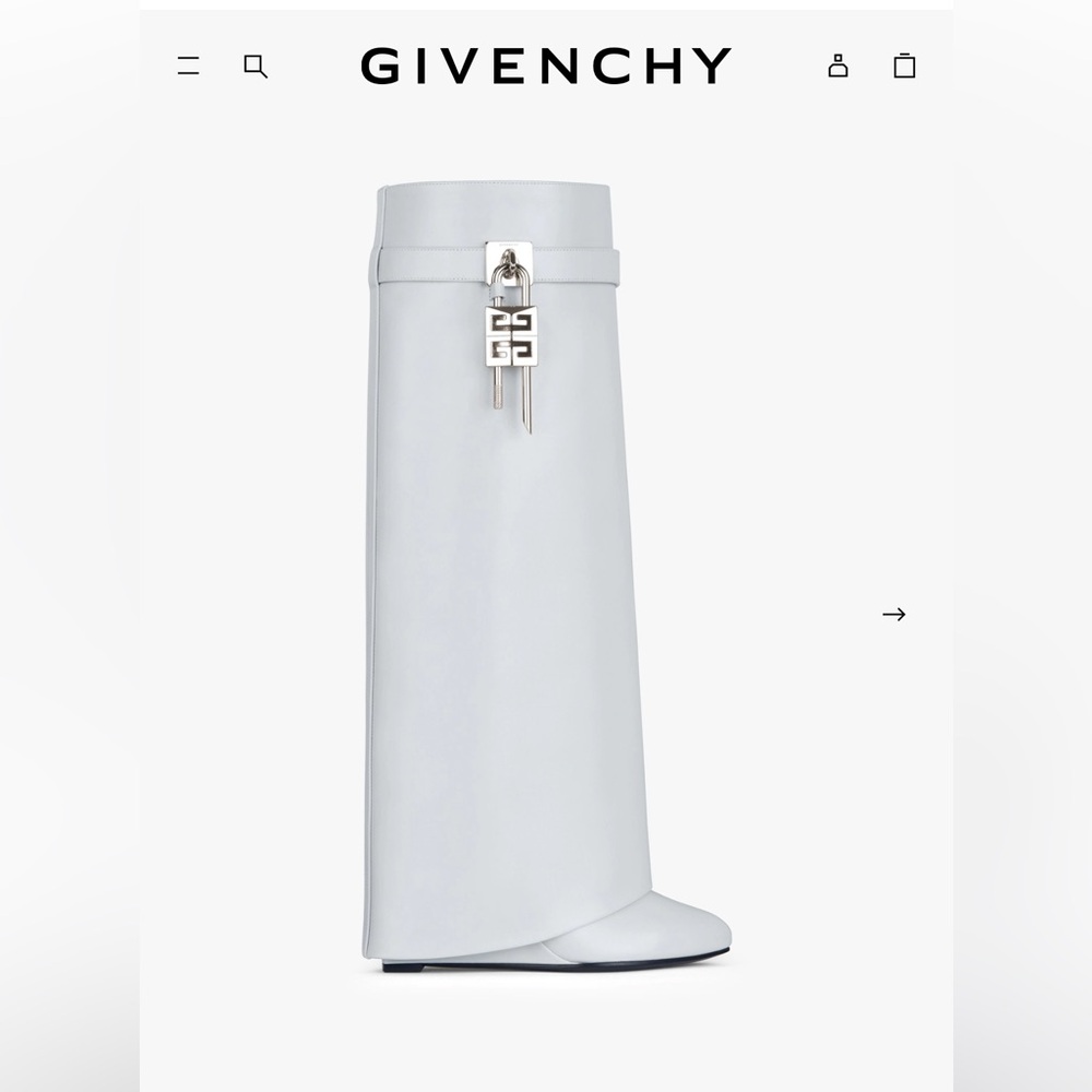 Givenchy gray shark lock Boots with Logo Accent